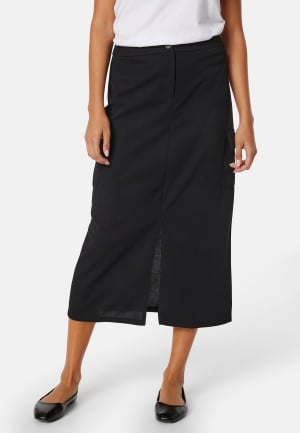 Pieces Avelyn HW Midi Skirt Black L