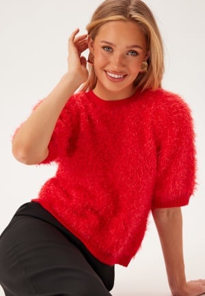 Pieces PCFee SS O-Neck Knit Top High Risk Red L