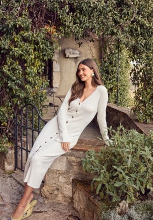BUBBLEROOM Knitted Cardigan Dress Offwhite L