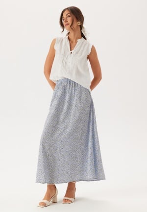 BUBBLEROOM Maxi Viscose Skirt Light blue/Patterned L