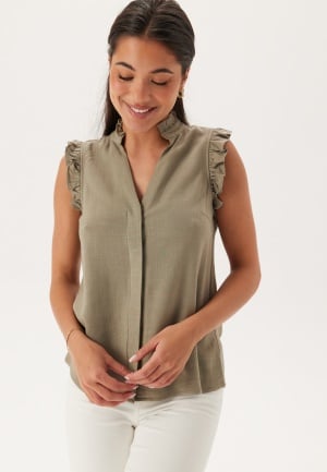 SELECTED FEMME Slfviva Sl Sun Ruffle Top Vetiver 40