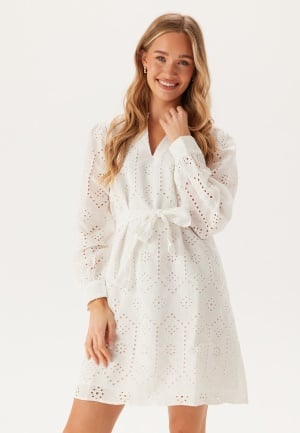 VILA Visine L/S Short Dress Bright White 40