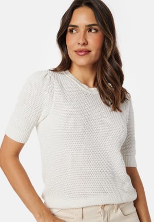VILA Vidalo O-Neck S/S knit top White Alyssum M