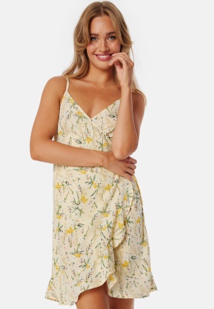 BUBBLEROOM Flounce Short Strap Dress Yellow/Printed XL