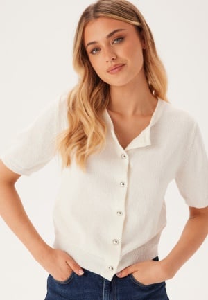 BUBBLEROOM Knitted Short Sleeve Cardigan Offwhite XL