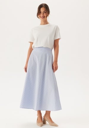 BUBBLEROOM CC Cotton Maxi Skirt  Blue/White/Striped XL