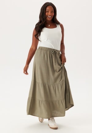 Happy Holly Linen Maxi Skirt Khaki green 48/50