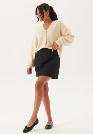 SELECTED FEMME Slflelou Hw Mini Skirt Dark Grey Detail:herringbone 42
