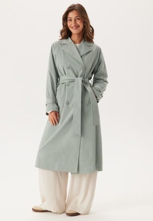BUBBLEROOM Belted Midi Trenchcoat Dusty green 44