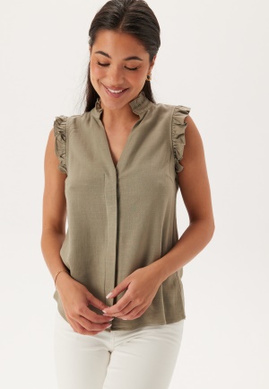 SELECTED FEMME Slfviva Sl Sun Ruffle Top Vetiver 44