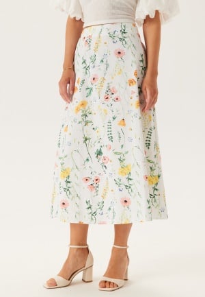 VILA Vicapro Hw Midi Skirt Cloud Dancer Aop:flowers 44