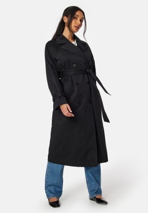 BUBBLEROOM Belted Midi Trenchcoat Black 52