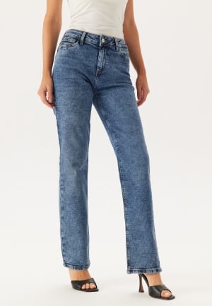 Pieces Pckelly Mw Straight Jeans Medium Blue Denim 33/30