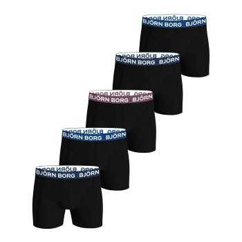 Björn Borg 5P Cotton Stretch Waistband Boxers Sort bomuld Small Herre