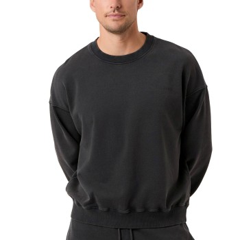 Björn Borg Oversized Washed Sweatshirt Sort bomuld Large Herre