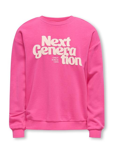 ONLY GIRLS Sweatshirt 'KOGHANNA'  creme / fuchsia