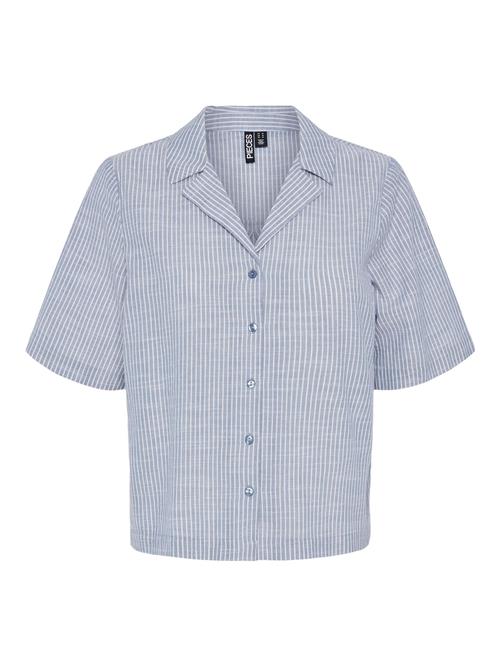 PIECES Bluse 'PCApia'  dueblå / hvid