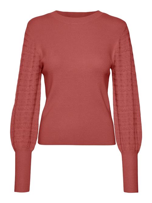 VERO MODA Pullover 'VMHOLLY POINTELLE'  rustrød