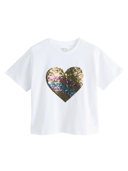 Next Bluser & t-shirts 'Animalprint-Paillettenherz'  turkis / guld / pink / hvid