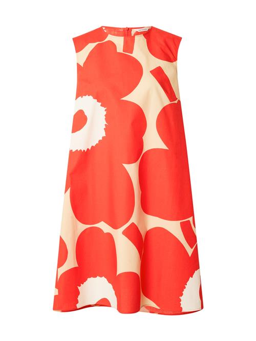 Marimekko Sommerkjole 'PALATSI UNIKKO'  orangerød / hvid