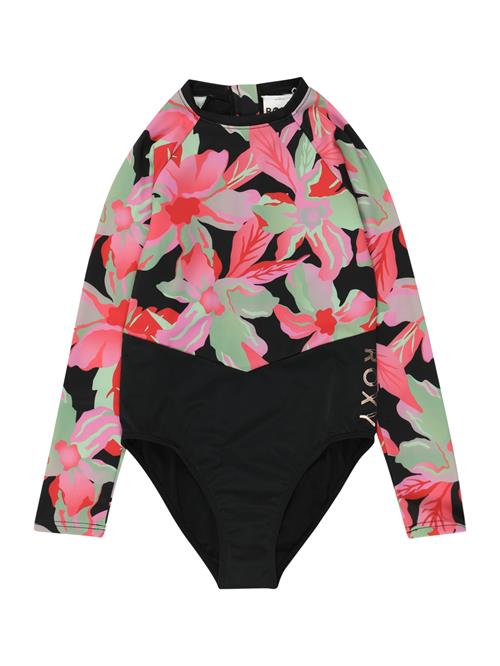 ROXY Sportsbademode 'ACTIVE RG'  antracit / lysegrøn / lys pink / rød