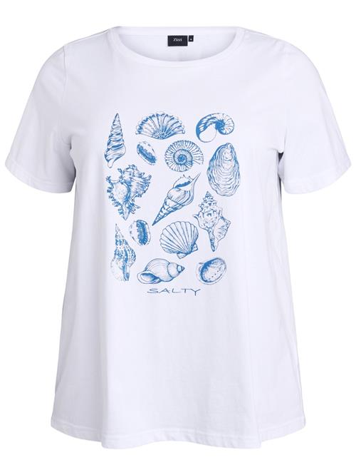 Zizzi Shirts 'Vevelyn'  royalblå / hvid