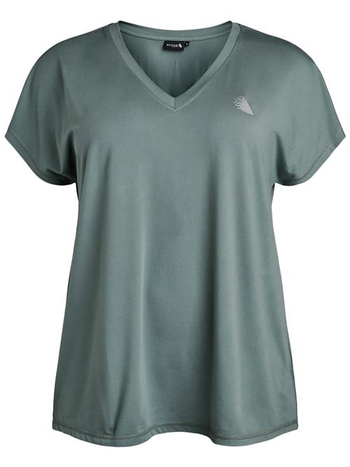 Active by Zizzi Funktionsbluse 'Abasic'  pastelgrøn / offwhite