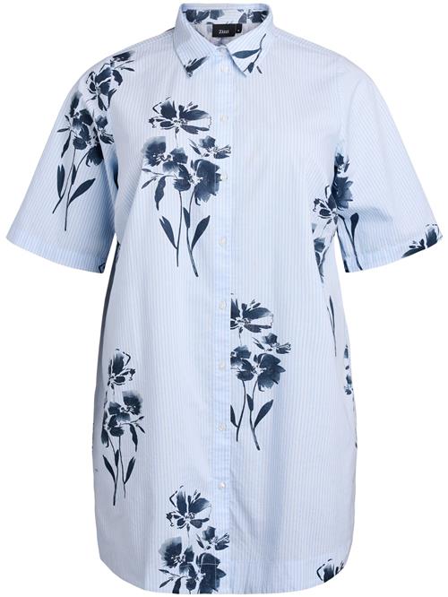 Zizzi Bluse 'Evarsha'  navy / lyseblå