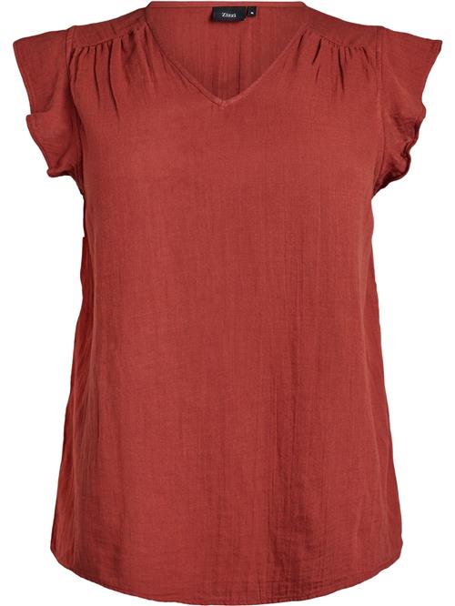 Zizzi Bluse 'Vvivu'  kirsebærsrød