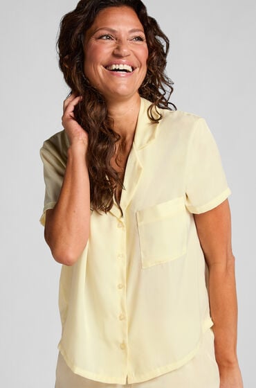 Hunkemöller Kortærmet satinjakke Gul