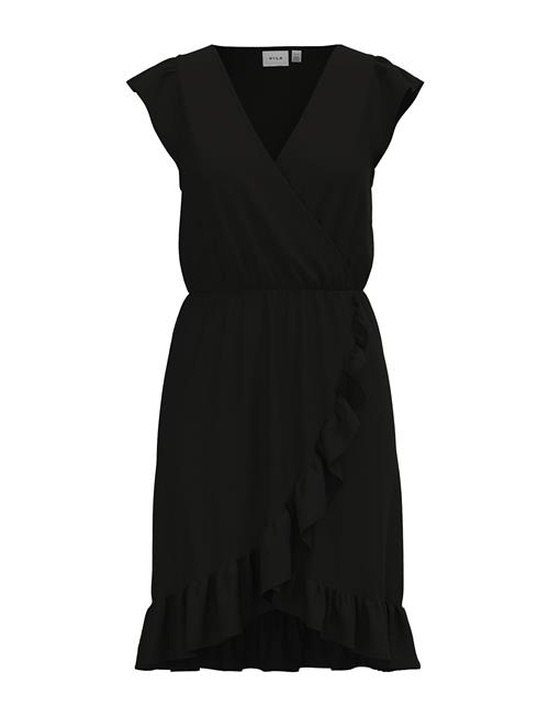 Vimo Y S/S Wrap Flounce Dress /1/Ka Vila Black
