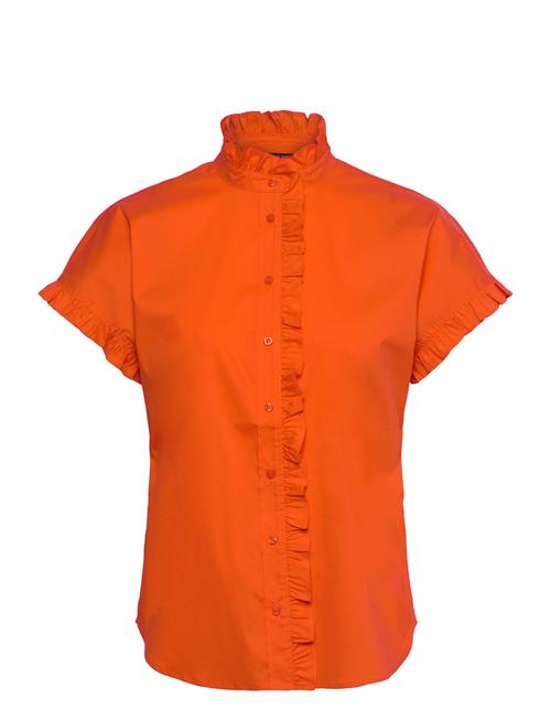 Ruffle-Trim Short-Sleeve Shirt Lauren Ralph Lauren Orange
