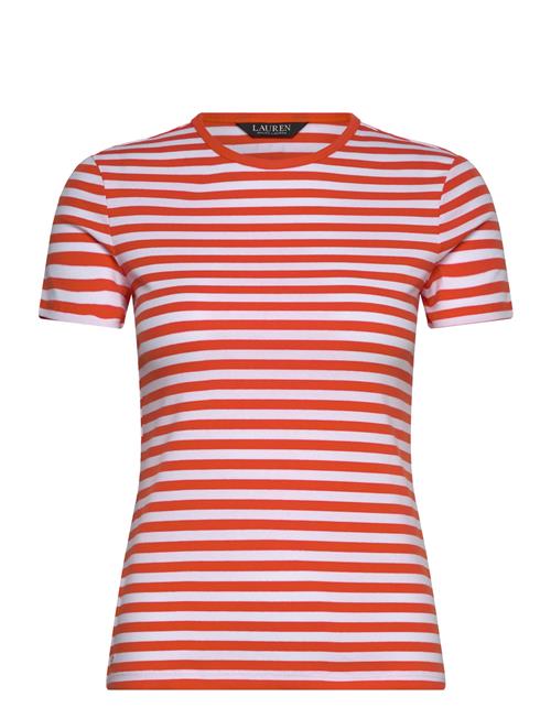 Striped Stretch Cotton Crewneck Tee Lauren Ralph Lauren Red