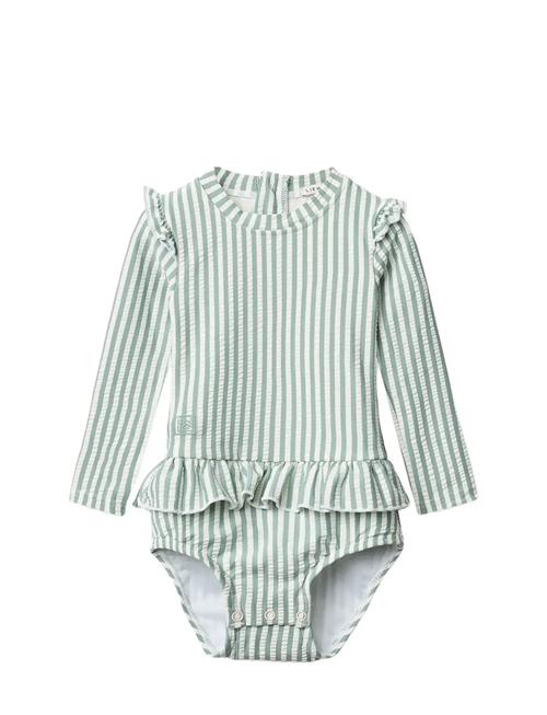 Sille Baby Seersucker Swimsuit Liewood Green