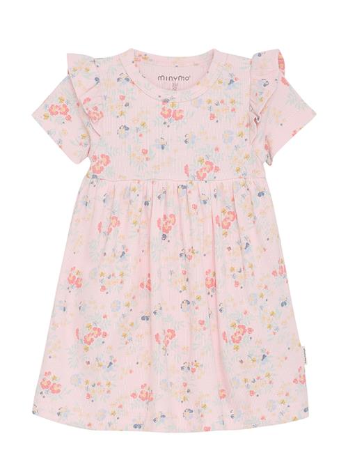 Dress Ss Aop Rib Minymo Pink