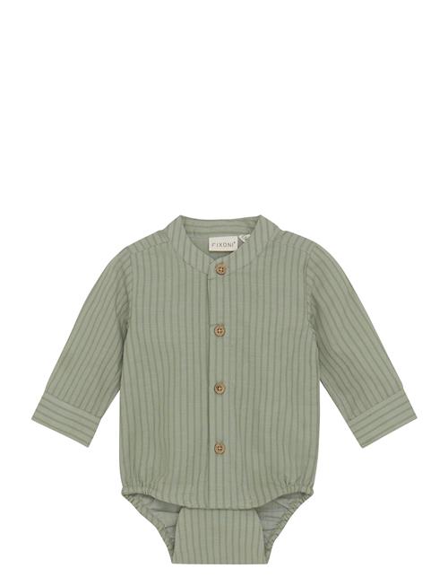 Body Shirt Ls Woven Fixoni Green