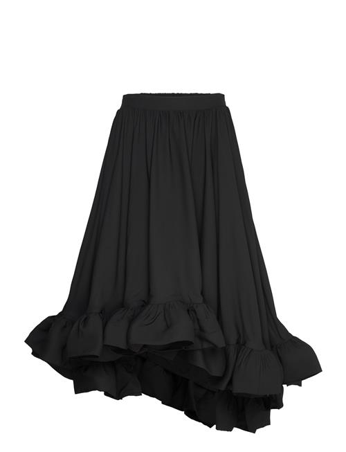 Adriana Frilled Hem Midi Skirt Malina Black