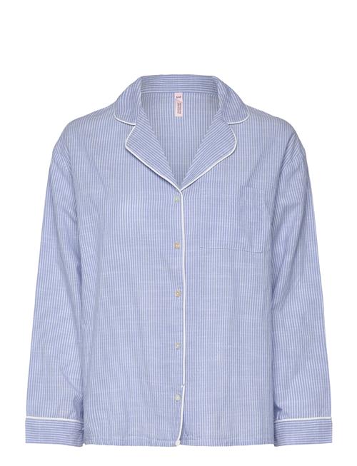 Jacket Ls Cotton Stripe Hunkemöller Blue
