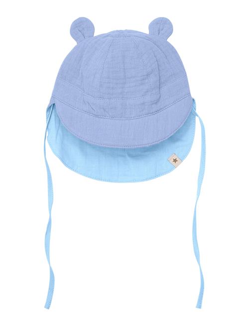 Summer Hat Ears Muslin Huttelihut Blue