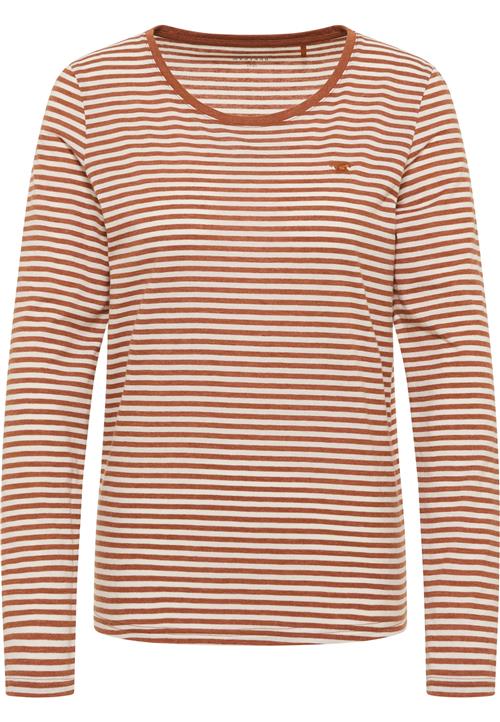 Se MUSTANG Shirts 'Elly'  cognac / hvid ved About You