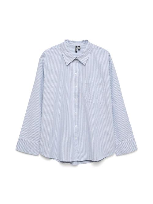 VERO MODA Bluse 'VMIDA'  pastelblå / hvid