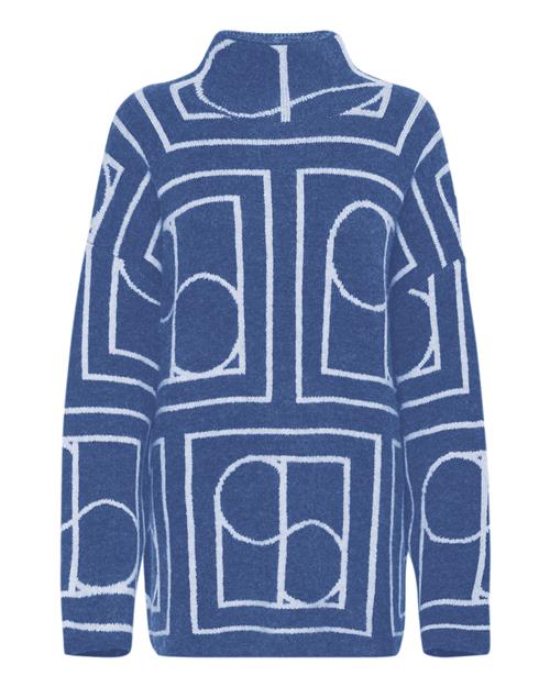 SOAKED IN LUXURY Pullover 'Edaya'  royalblå / hvid