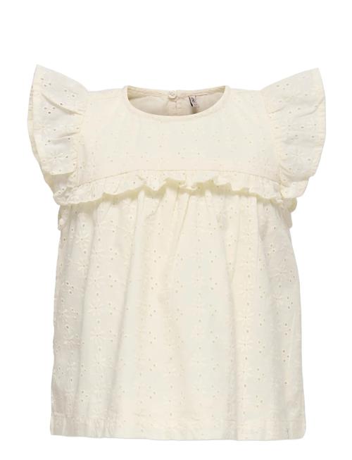 Kmgmargot Life S/L Embroidery Top Wvn Kids Only White