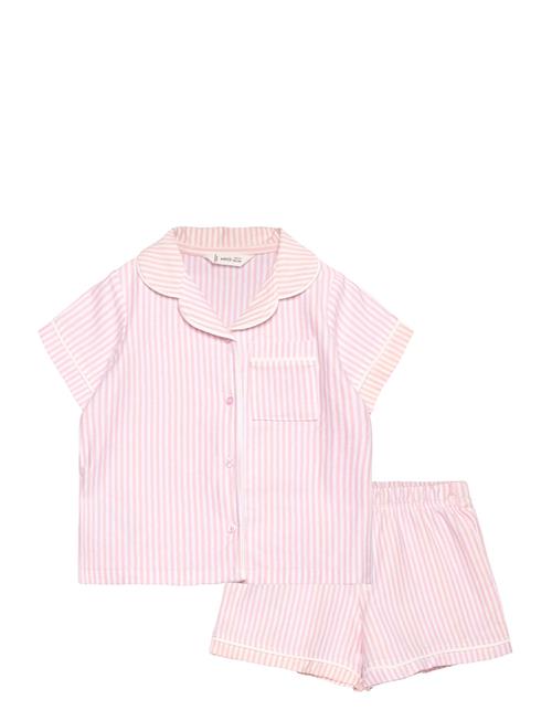 Striped Cotton Short Pyjamas Mango Pink