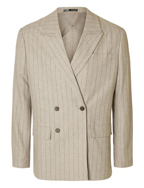 Slhrelaxed-Malik Sun Pinstriped Db Blz Selected Homme Beige