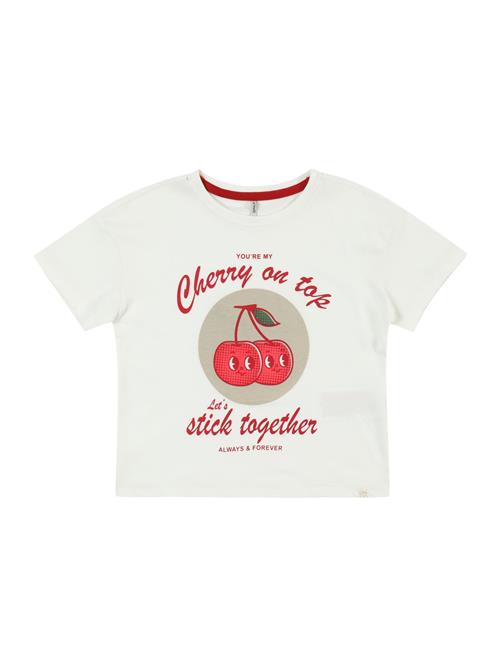 Only Mini Bluser & t-shirts 'KMGCHARLOTTE'  oliven / kirsebærsrød / hvid