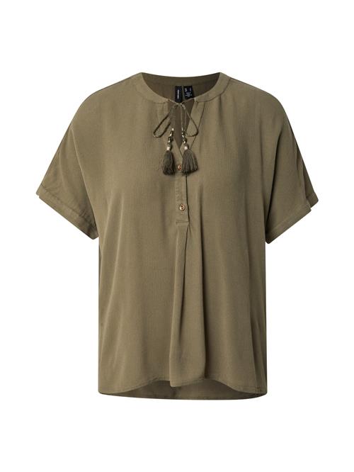 VERO MODA Bluse 'VMBENTE SS WIDE TOP WVN GA'  oliven