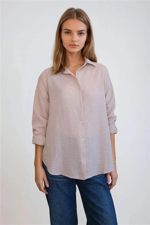 Lilly Skjorte - Sand - 2XL - TeeShoppen