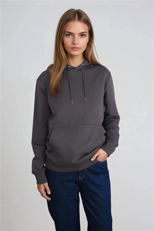 Sweatshirt Hoodie - Mørkegrå - TeeShoppen
