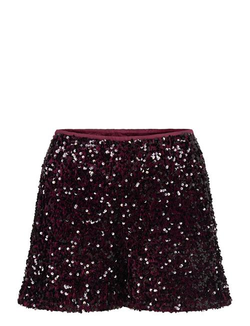 Sequin Shorts Mango Burgundy